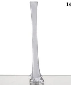Silkflowersfactory 16" White Eiffel Tower Wedding Glass Vases -12pcs Flower Vases & Decorations