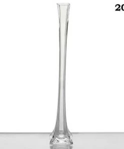 Silkflowersfactory 20" Clear Eiffel Tower Wedding Glass Vases-12 PCS