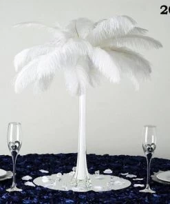 Silkflowersfactory 20" White Eiffel Tower Wedding Glass Vases-12 PCS