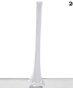 Silkflowersfactory 20" White Eiffel Tower Wedding Glass Vases-12 PCS
