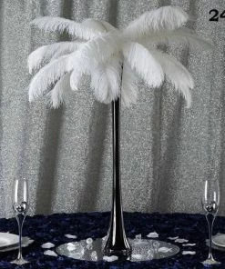 Silkflowersfactory Flower Vases & Decorations 12 Pack | 24" White Eiffel Tower Glass Flower Vase