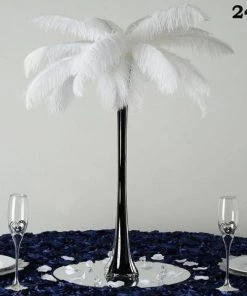 Silkflowersfactory Flower Vases & Decorations 6 Pack | 24" White Eiffel Tower Glass Flower Vase