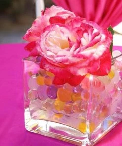 Silkflowersfactory Flower Vases & Decorations 4" Glass Centerpiece Block Vase