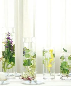 Silkflowersfactory 12" Cylinder Glass Centerpiece Vase - 6/Set Flower Vases & Decorations 25 Silkflowersfactory 12