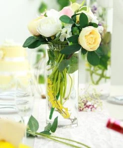 Silkflowersfactory 12" Cylinder Glass Centerpiece Vase - 6/Set Flower Vases & Decorations 18 Silkflowersfactory 12