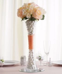 Silkflowersfactory 16" Tall Clear Hourglass Shaped Floral Centerpiece Vase Wedding Party Decoration - 12 PCS 12 Silkflowersfactory 16