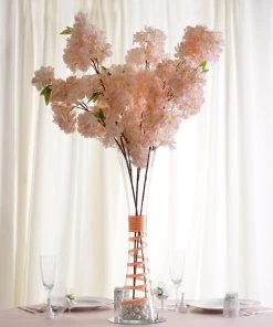 Silkflowersfactory 24" Tall Clear Hourglass Shaped Floral Centerpiece Vase Wedding Party Decoration - 6 PCS 12 Silkflowersfactory 24