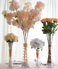 Silkflowersfactory 24" Tall Clear Hourglass Shaped Floral Centerpiece Vase Wedding Party Decoration - 6 PCS 13 Silkflowersfactory 24