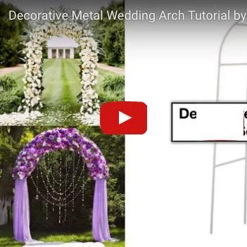 Silkflowersfactory Decorative Metal Wedding Arch - White - 55"Wx90"H 7 Silkflowersfactory Decorative Metal Wedding Arch - White - 55"Wx90"H